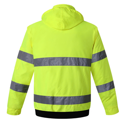 High Visibility Waterproof Windproof Jacket - Yellow Small