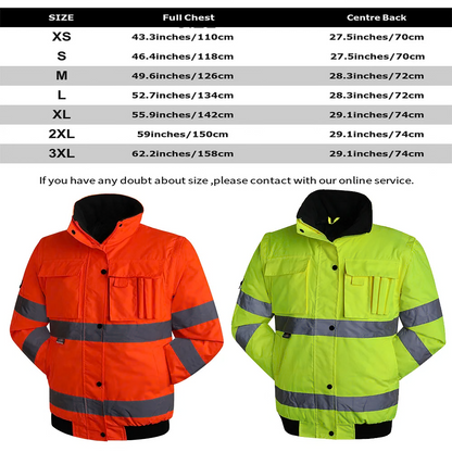 High Visibility Waterproof Windproof Jacket - Yellow Small